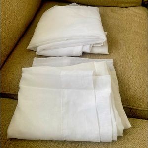 Set of white sheer curtains, 58 x 82